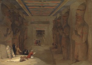 La Sala Hipóstila del Gran Templo de Abu Simbel, Egipto de David Roberts